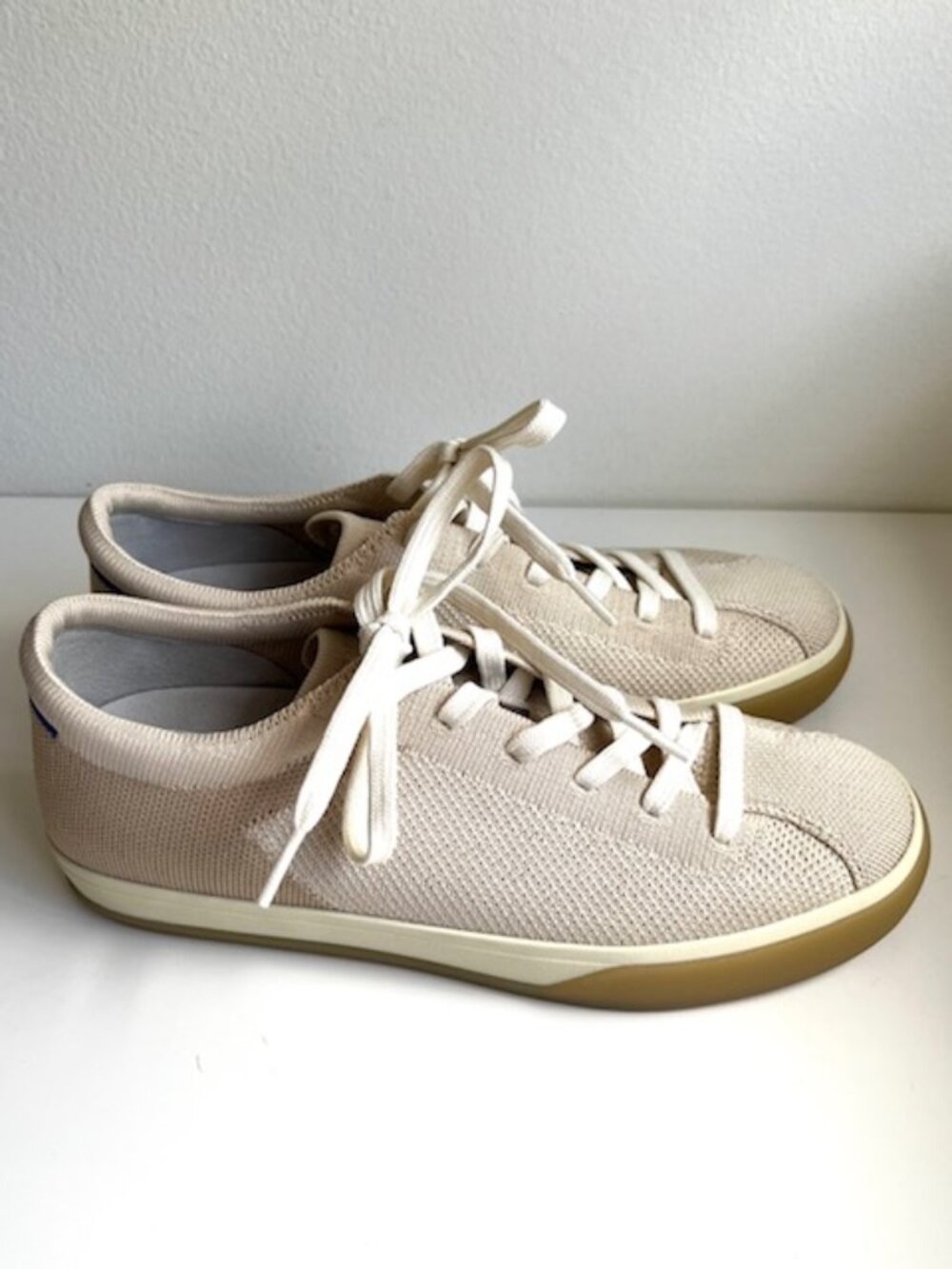 NWT Rothy's The Lace Up Sneakers in Biscuit | Women's Size 8 - Picture 3 of 8
